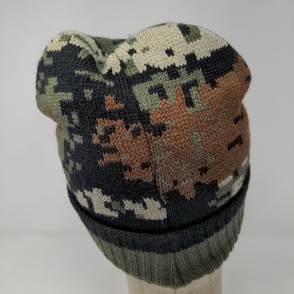 Unbranded Men's Knit Digital Camo Beanie Hat Fleece Lined 100% Acrylic - Picture 6 of 11